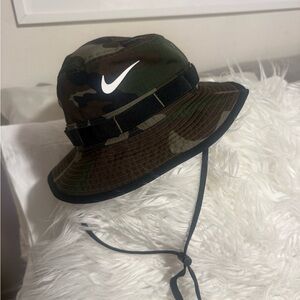 Nike Green and Black Camo Bucket Hat